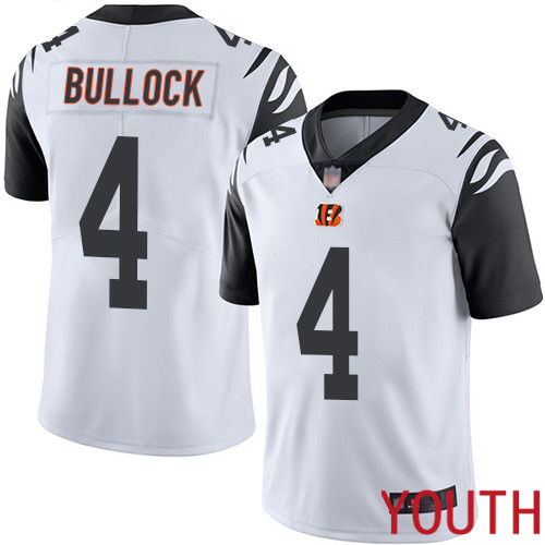 Cincinnati Bengals Limited White Youth Randy Bullock Jersey NFL Footballl #4 Rush Vapor Untouchable->youth nfl jersey->Youth Jersey